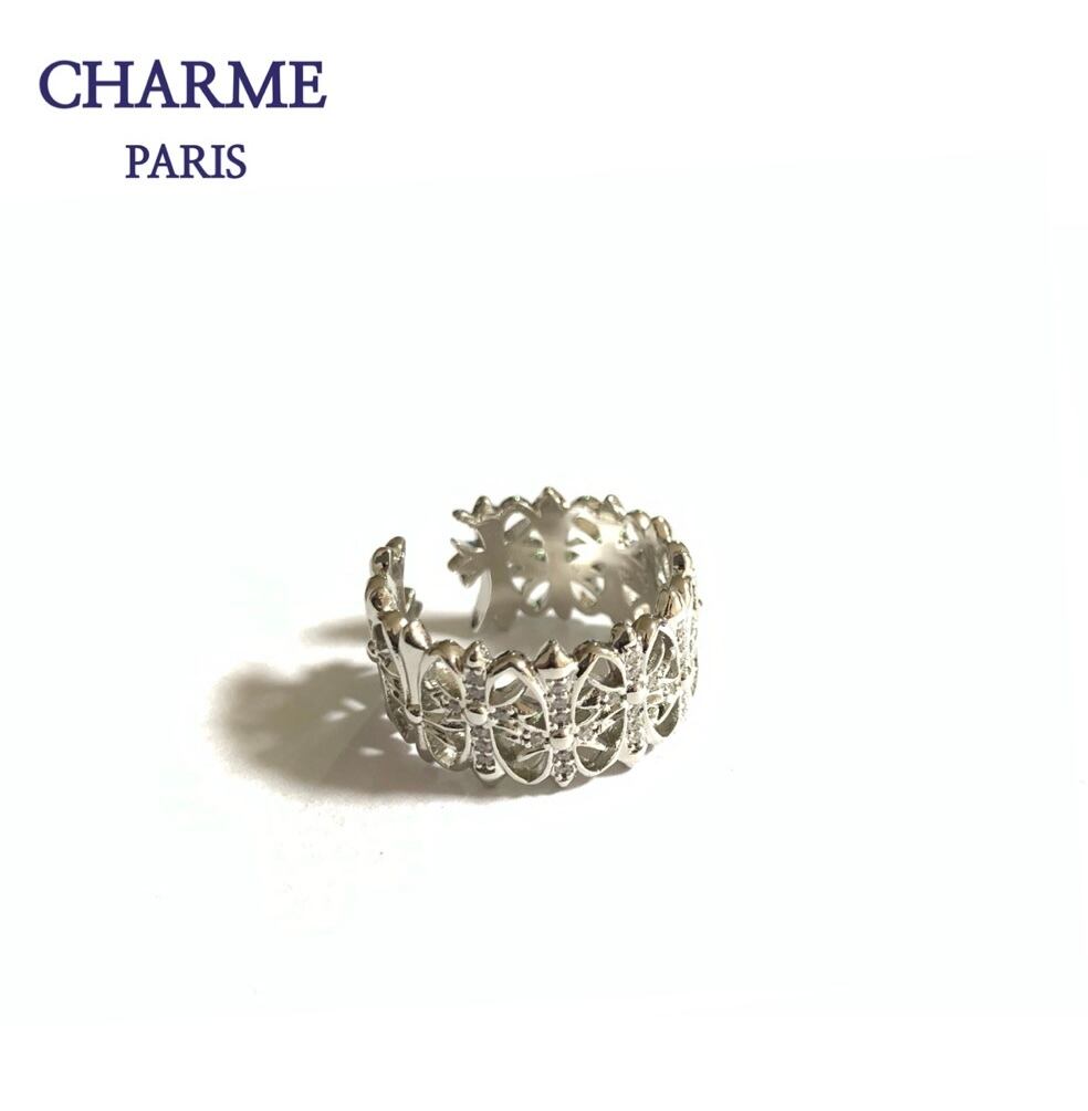 cz diamond cross ring(A)