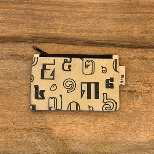 Ashi｜亜紙 Flat Pouch S＊Khmer Number 紙ポーチ カンボジア 数字 ハンドメイド