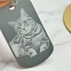 うちの子写真 彫刻 キーホルダー / ペット メモリアル 記念品 名入れ 迷子札