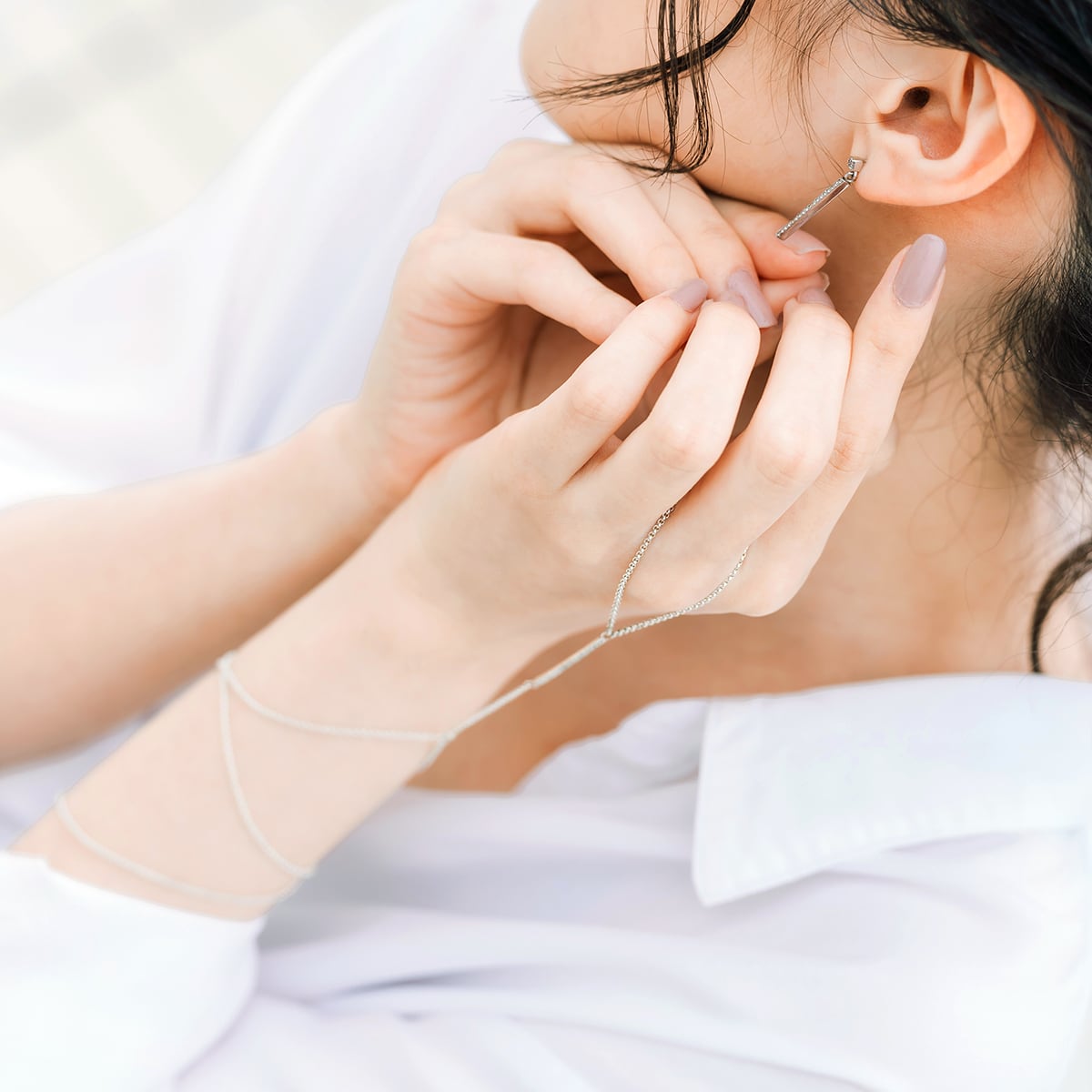 3WAYフィンガーブレスレット|マイクロパヴェ タイプ[シルバー 3WAYフィンガーブレスレット|マイクロパヴェ タイプ[シルバー