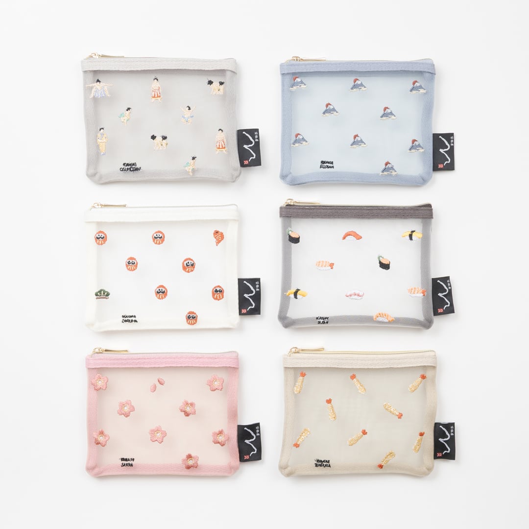 八八 リサイクルメッシュミニフラットポーチ | fab.ONLINE