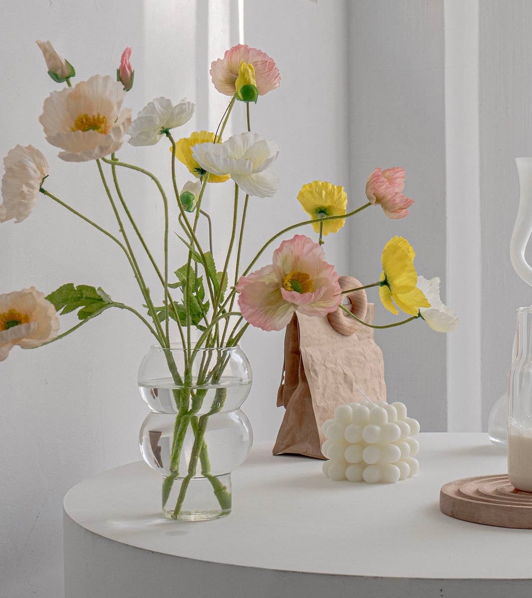 バブル フラワーベース 花瓶 花器 韓国インテリア 3連 アジアン雑貨 通販