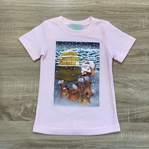 Santa’s dream ( サンタの夢 ) キッズ メッシュTシャツ ライトピンク
