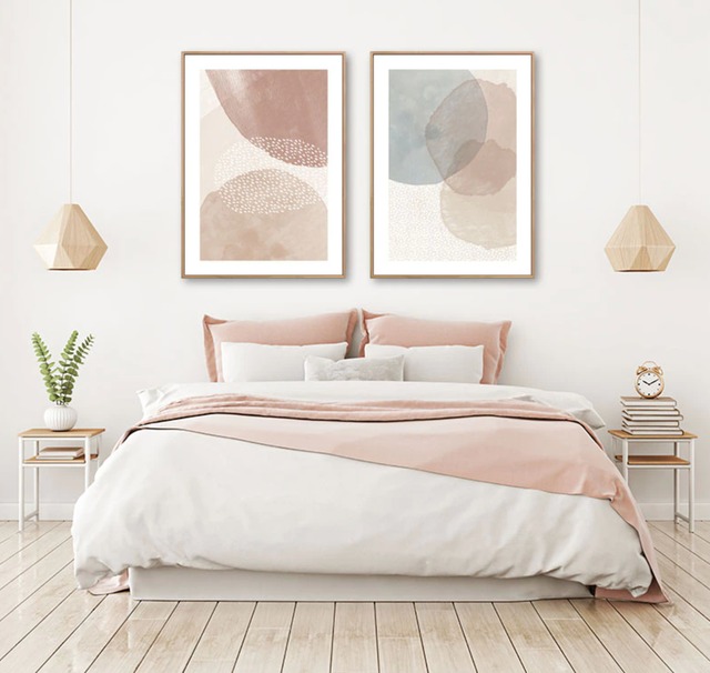 ナチュラル水彩風＊B6〜サイズが選べるアート2枚セット