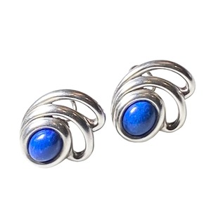 vintage 1984’s TIFFANY silver earrings set with lapis lazuli