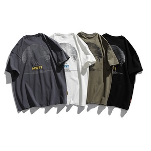 Back Print Crew Neck T-shirt ‐4col‐ A0542