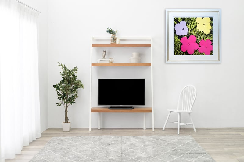 アンディ ウォーホル 絵画「フラワーズ,1970(パープル イエロー ピンク