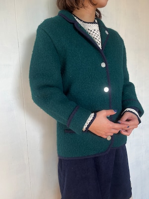 Green Boiled Wool Tyrol Jacket