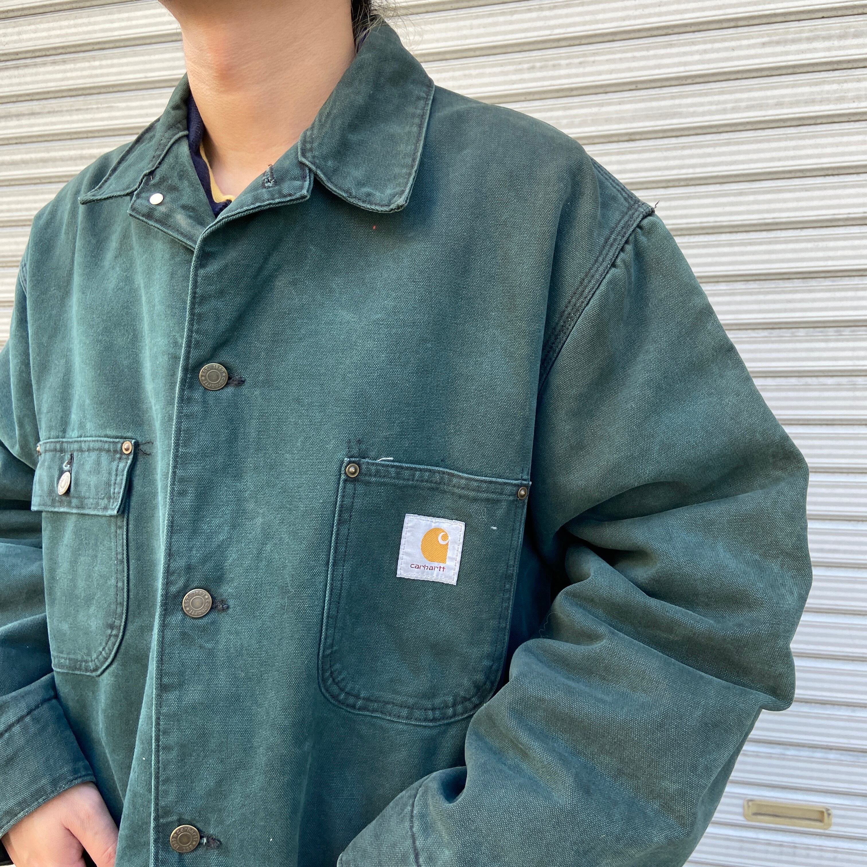 80s USA製 carhartt ミシガンチョアコート カバーオール 緑 L | 古着屋 Uan