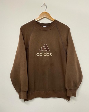 90sAdidas Cotton/Polyester Embroidery Crewneck Sweater/L