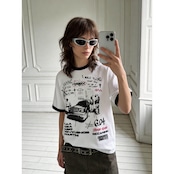 VINTAGE ストリート 車グラフィティワッフルTシャツ T2123