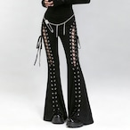 lace up flare pants / l0711