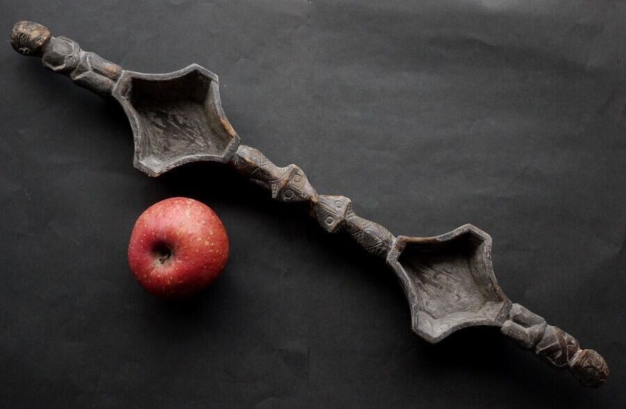 連杯酒器 プリミティブアート 台湾先住民 木彫り古民具 百歩蛇文様b