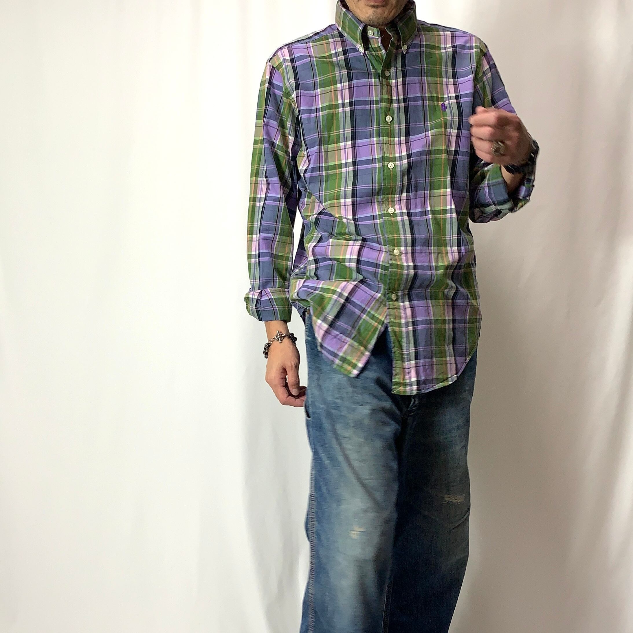 vintage old 90s Ralph Lauren Check B.D Shirt CLASSIC FIT ラルフ