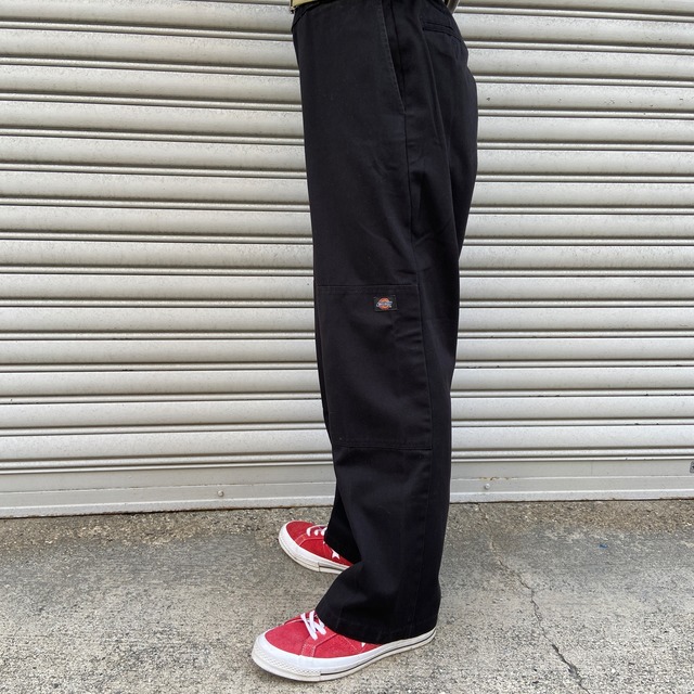 送料無料』90s Dickies メキシコ製 ダブルニーワークパンツ 黒 W34L30