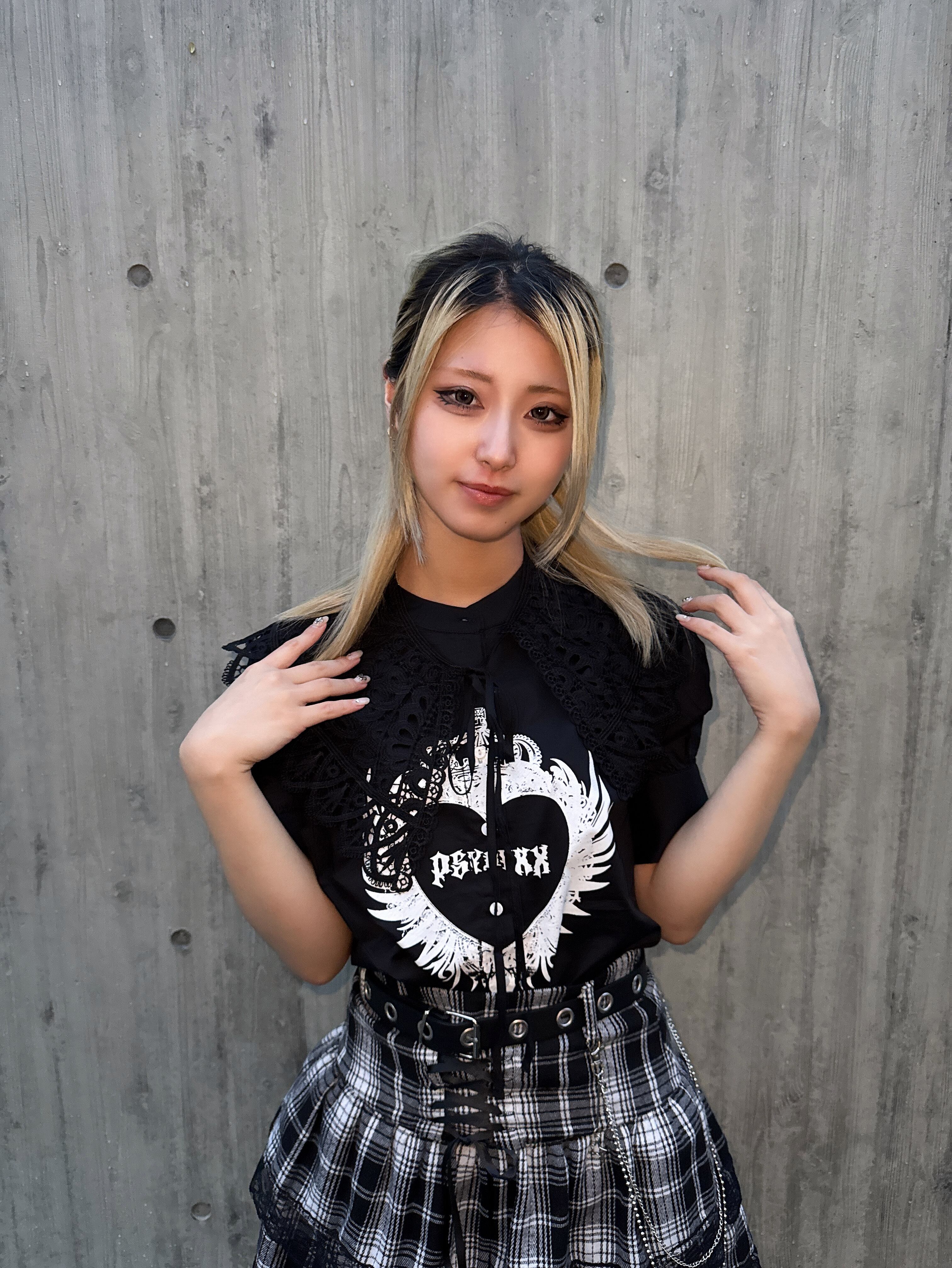 PSYNYXX×THICC 鳳凰王冠ロゴブラウス ゴスロリ 地雷系 サブカル系 病み