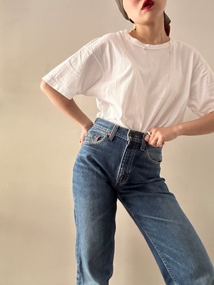 70-80s Vintage Solid White Tee(M)