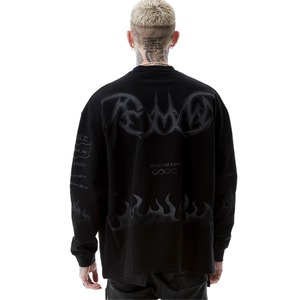 【DRIP3454】PMW Flame Logo Design Long Sleeve Tee