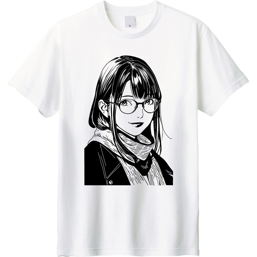 全5色/XXL】アーバン・ラインアート シティガール プリントTシャツ