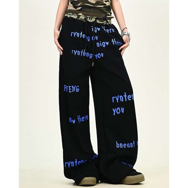 front lettering design sweatpants　フロントレタリングデザインスウェットパンツ　J1219
