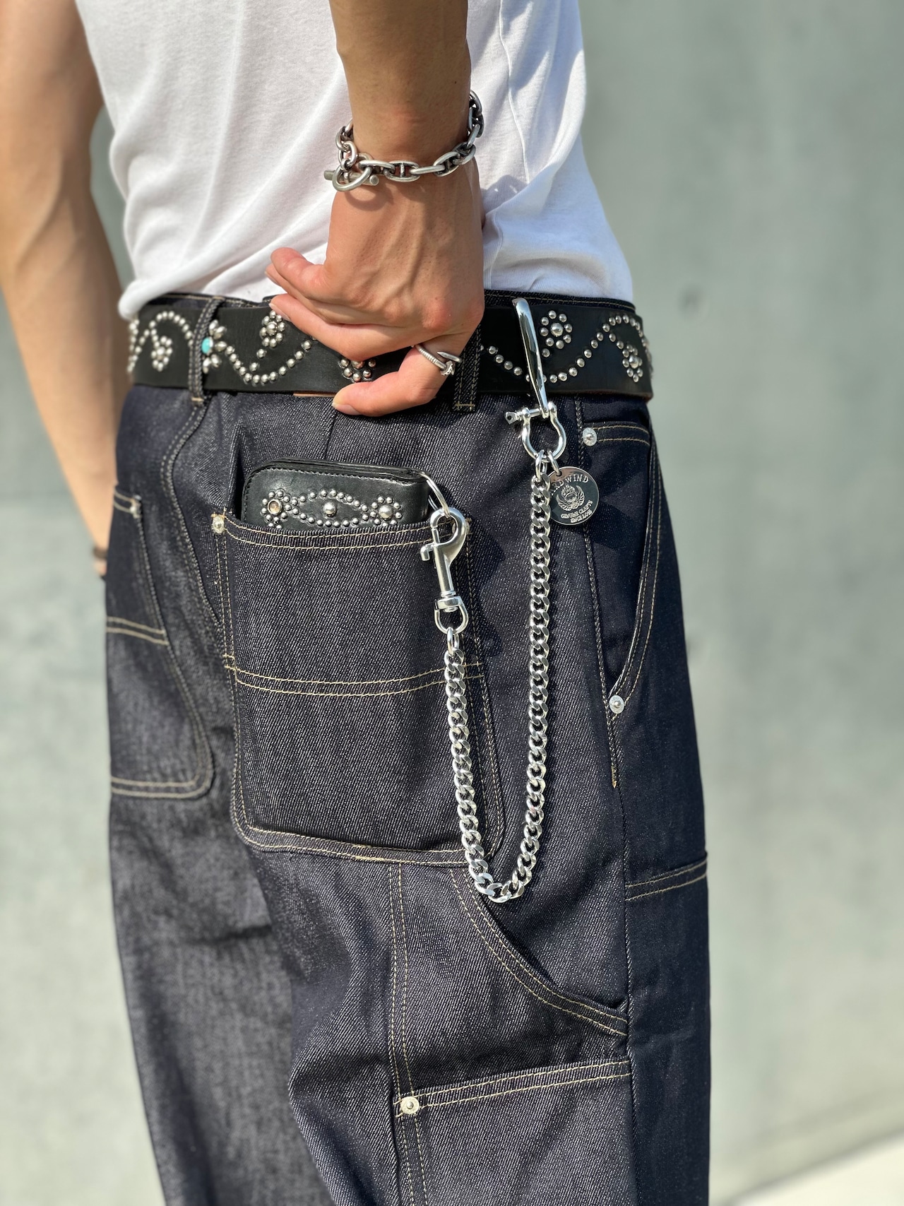 Hard Coin Silver Steel Wallet Chain