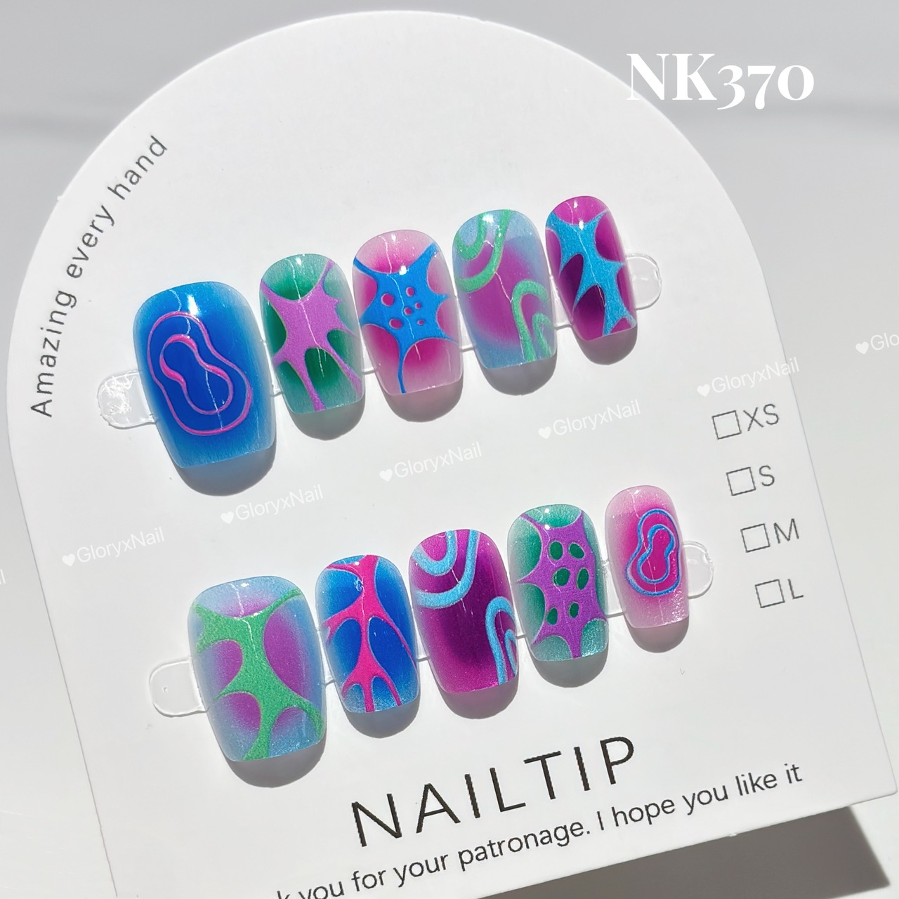 NK370 ネイルチップ サイズXS/S/M