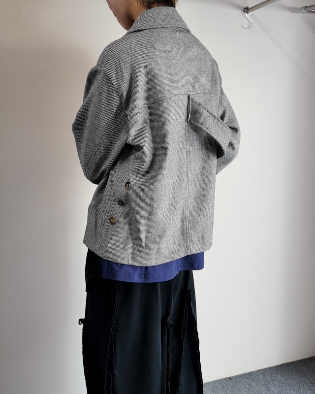 【26/AW STRONGTHE】GREY / SBAI TAILORED BIKER JACKET WITH DETACHABLE SASH SCARF
