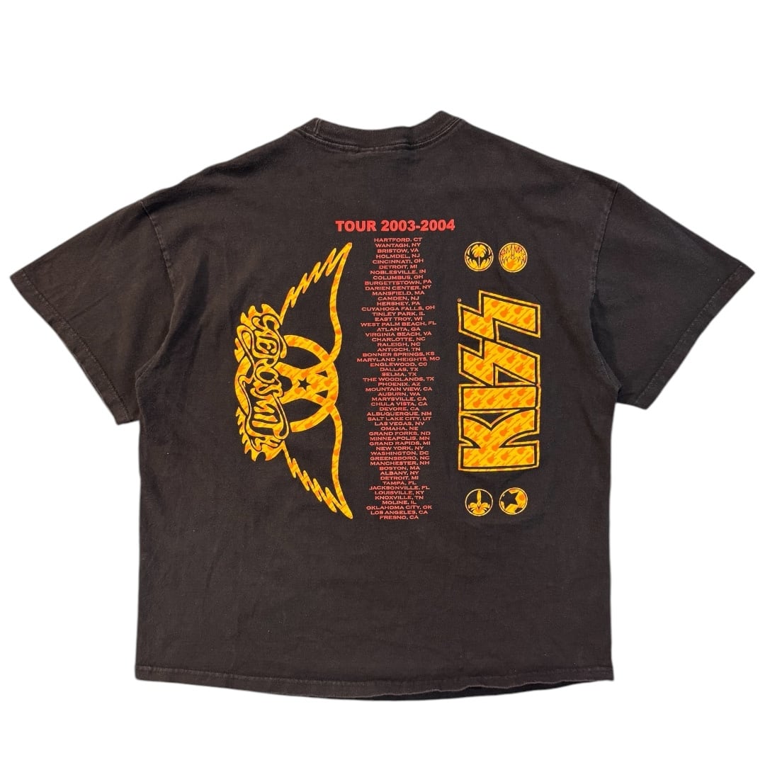 AERO SMITH＆KISS】エアロスミス＆キッス ダブルプリントツアーTシャツ