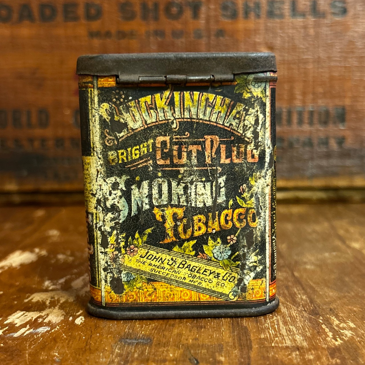 Early 1900s BUCKINGHAM BRIGHT CUT PLUG TRIAL PACKAGE アンティーク タバコ Tin 缶