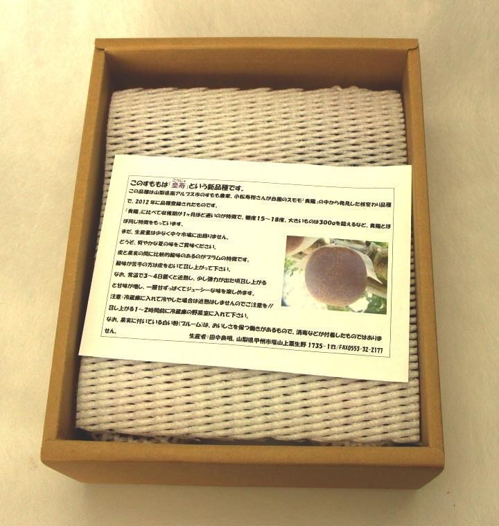 一押し！スモモ新品種！「皇寿」（こうじゅ）（1.8kg 8-10個入り