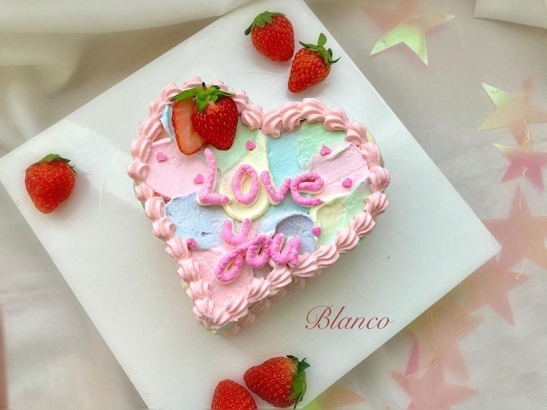 ペインティングハートケーキ | moon_desserts