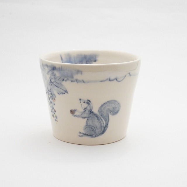 【陶彩工房Canoe】「リスとぶどう」フリーカップ　９