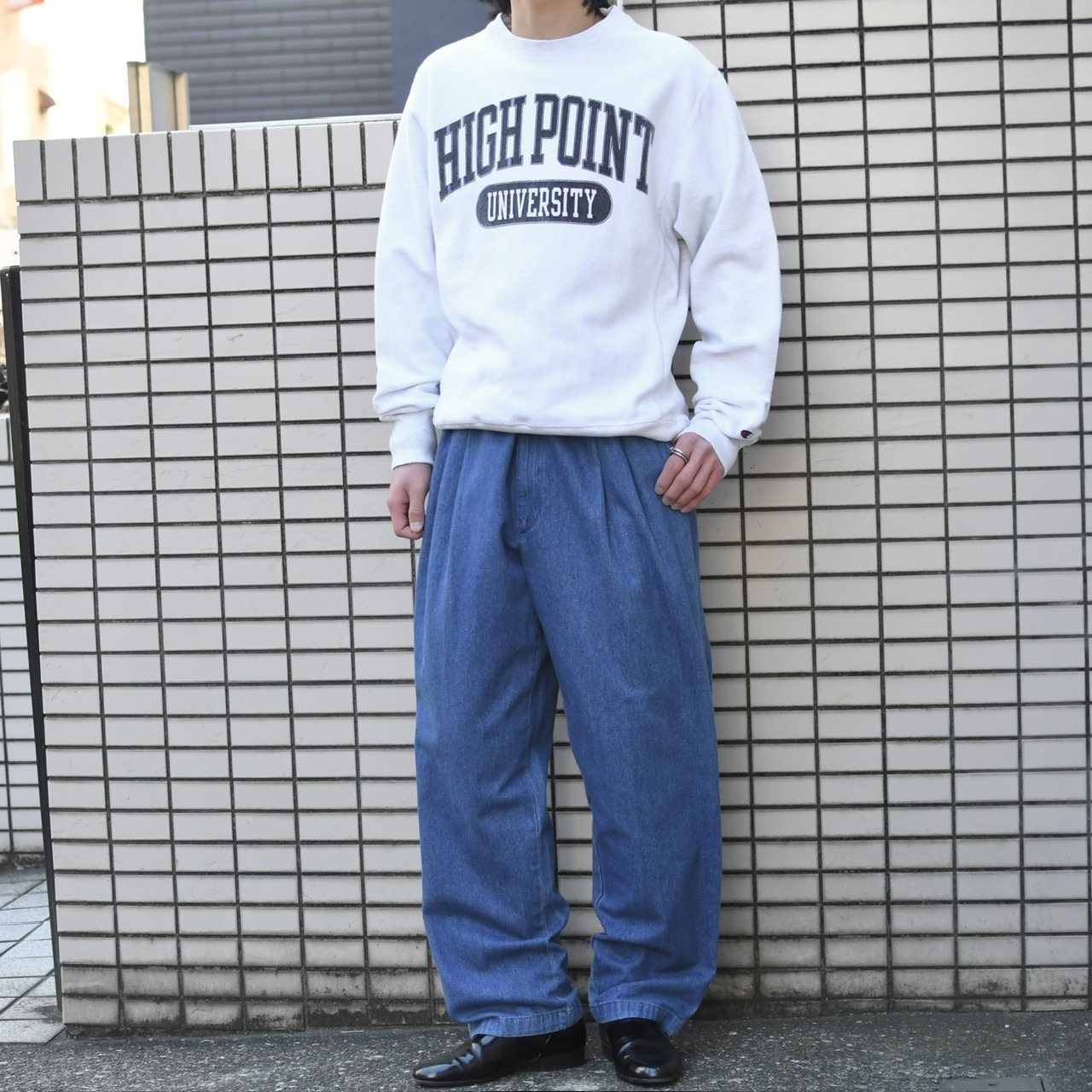 SAVANE denim 2 tuck slacks