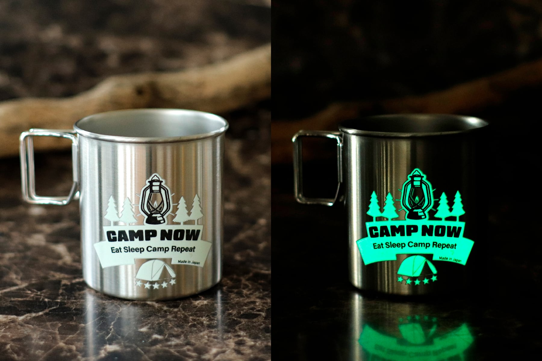 全3種】蓄光ステンレスマグカップ 暗闇で輝くキャンプギア | Lantern