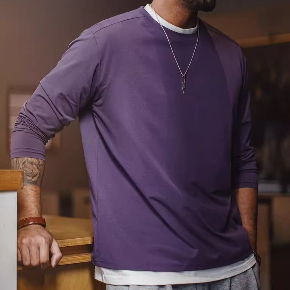 クルーネックロングスリーブTシャツ 3色 G00077