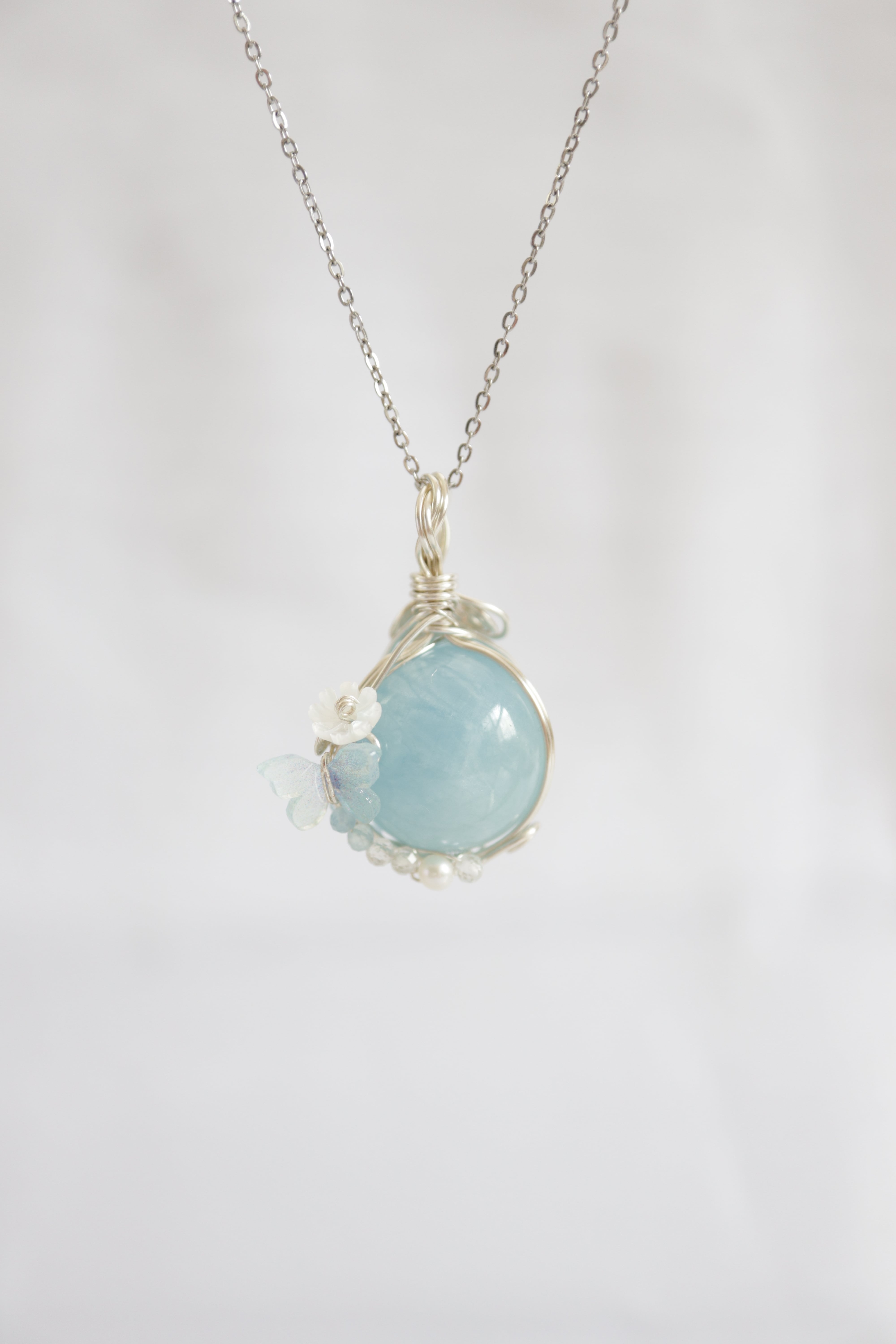 1点もの リビアングラス 原石 ワイヤーラッピング | WishesStone