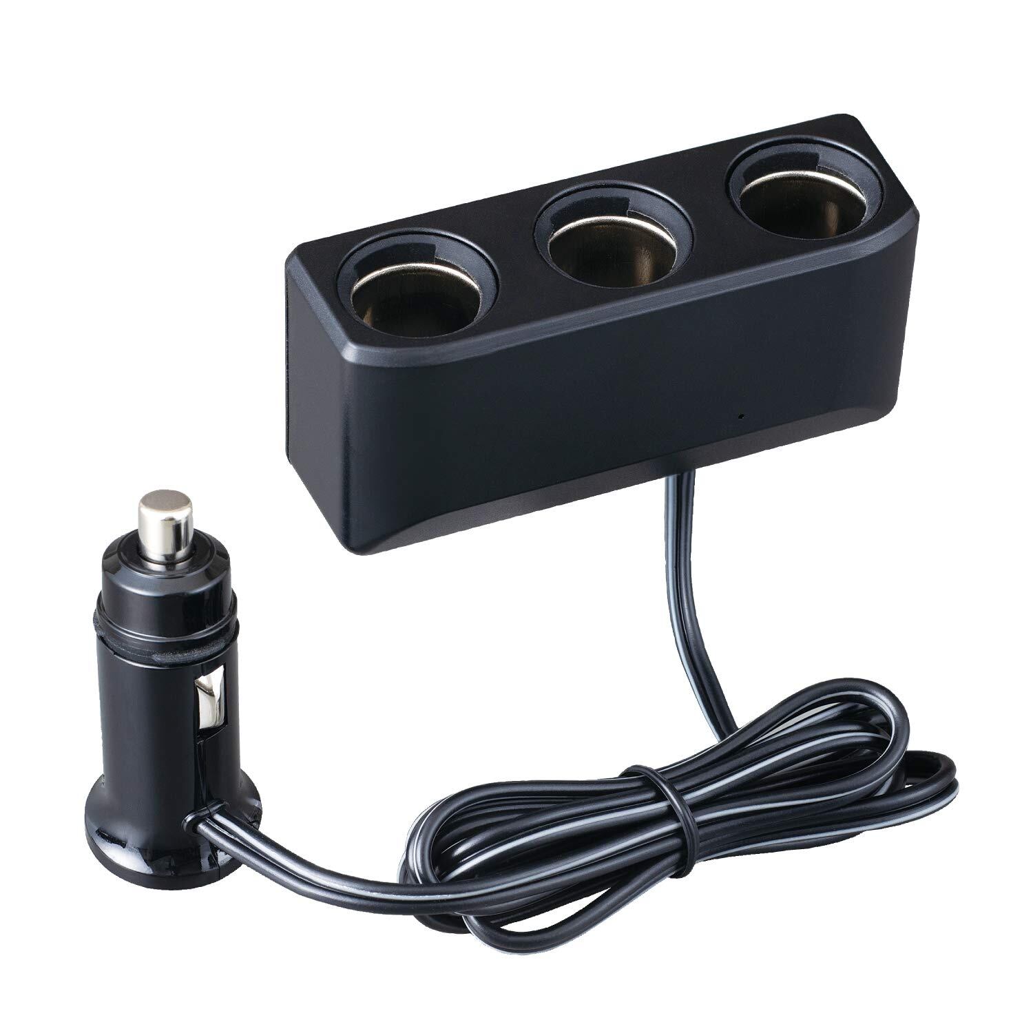 【特価処分】セイワ(SEIWA) 車内用品 シガーソケット増設分配器 ソケット3連 コードタイプ F316 プラグ抜け防止 12V/24V車対応 出力7A 約1m