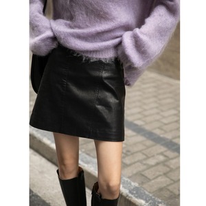 dark black half A-shaped skirt