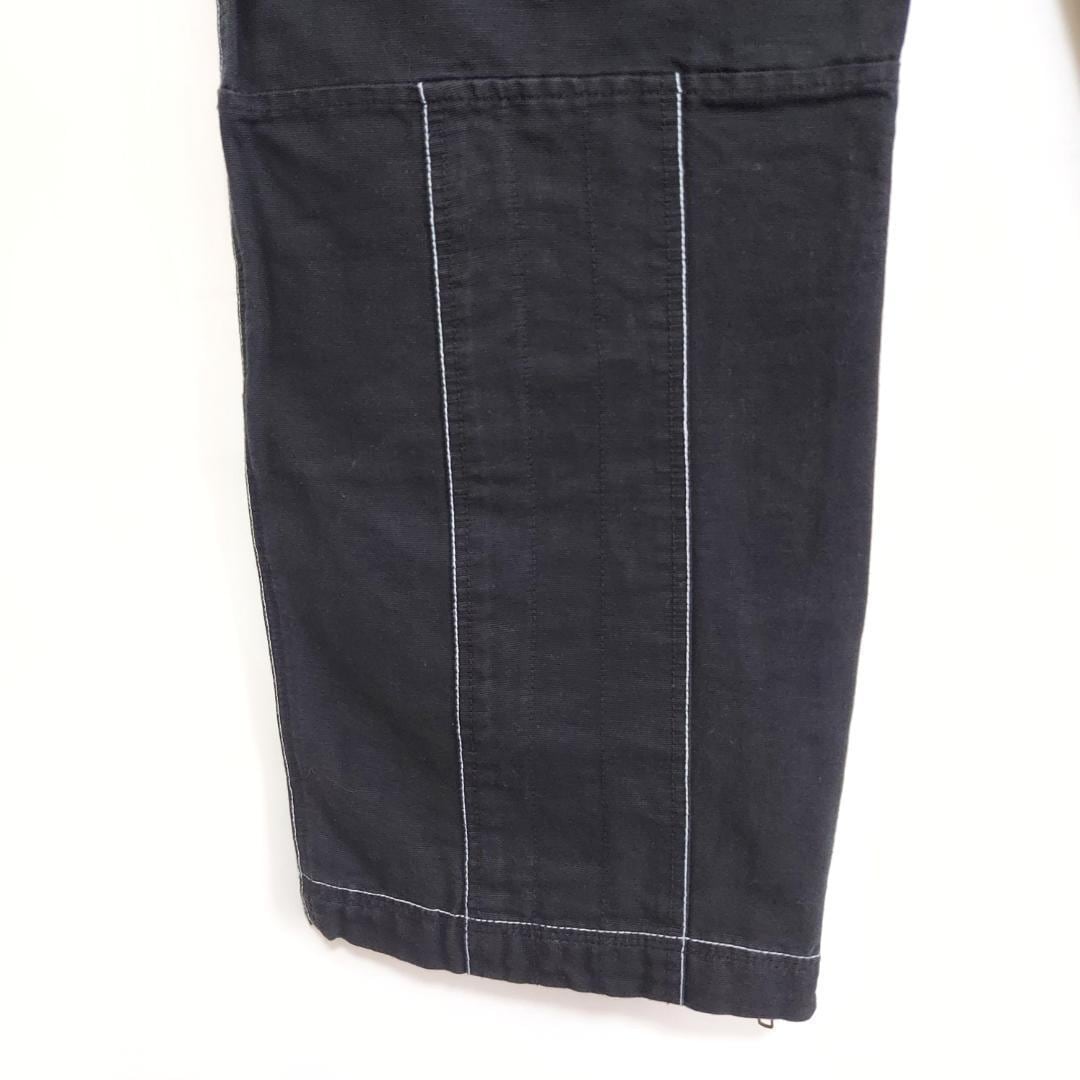 アカデミクス W38 カーゴパンツ 黒ブラック ポケット ロゴ 香港製 ボトム
