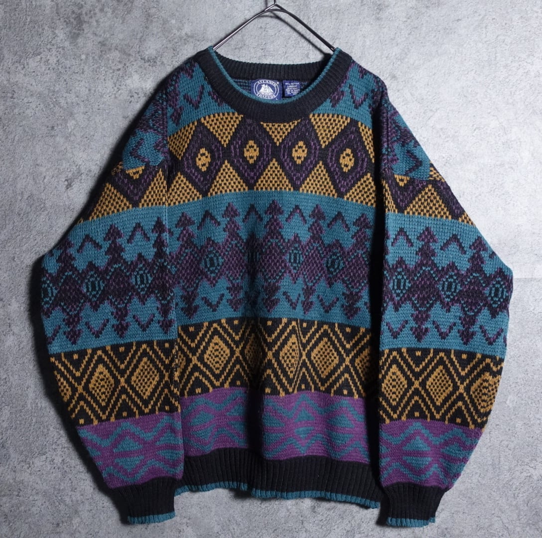 Border pattern diamond design knit