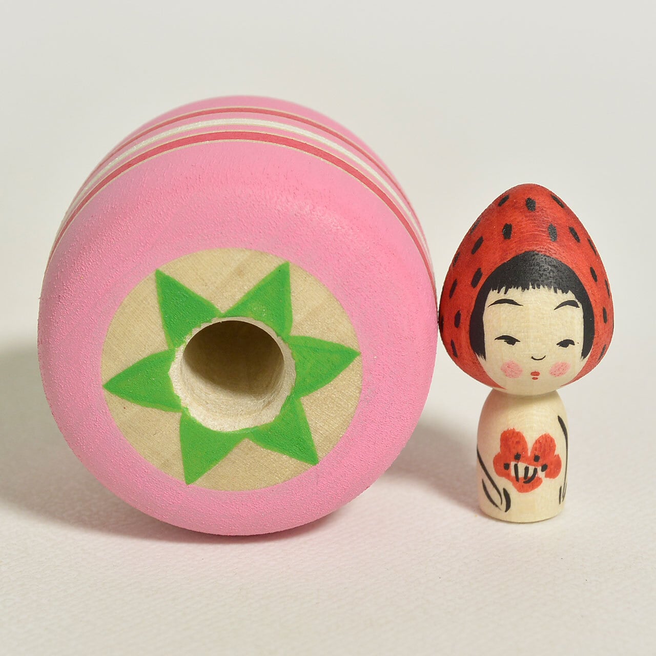 いちごケーキちゃんえじここけし 約1.5寸 約4.5cm 鈴木明 工人（作並系
