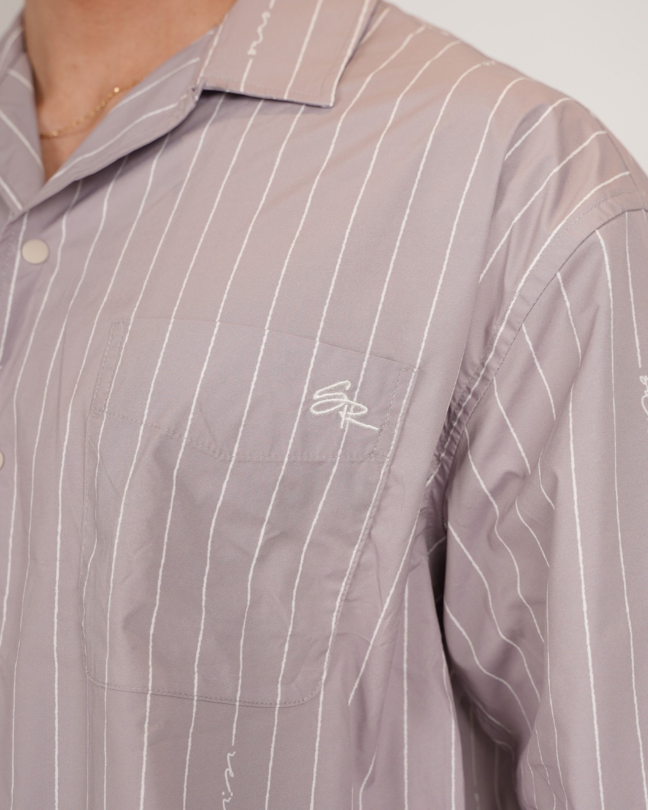 【SUNS】PIN STRIPE OPEN COLLAR LONG SLEEVE SHIRTS［RSS026］