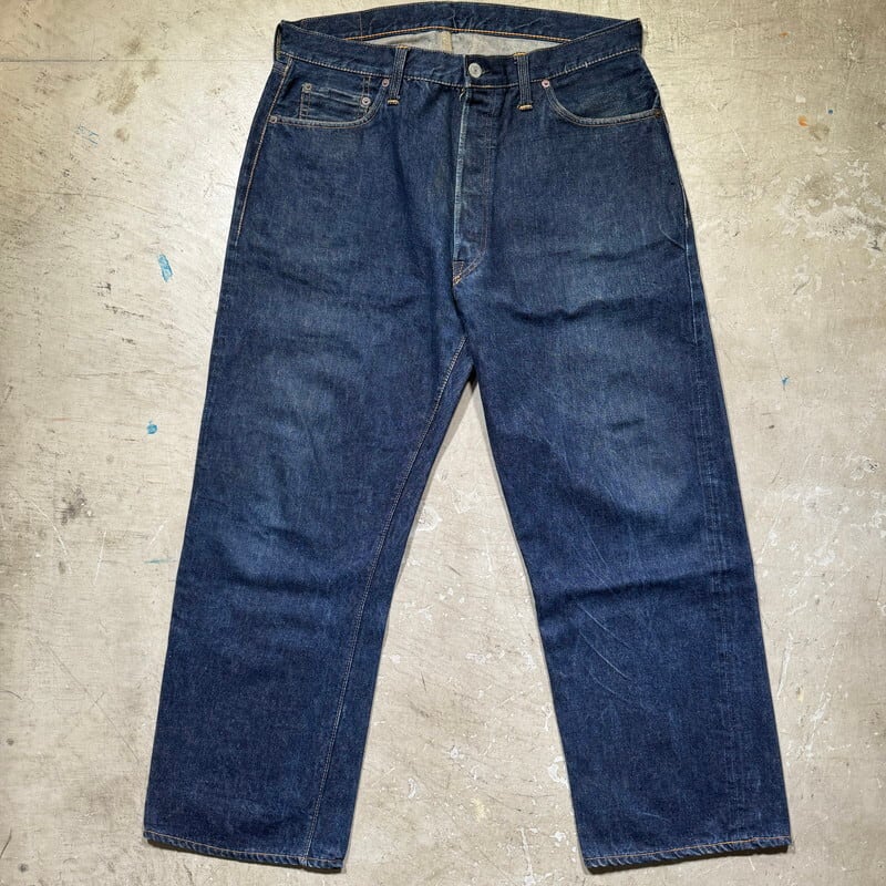 Levi's リーバイス 50s 501XX BIG-E 両面均等V 刻印無し 紙パッチギャラ有り オフセット デニムパンツ インディゴブルー