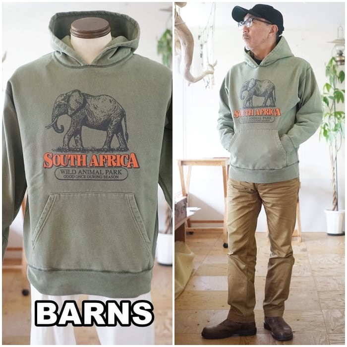 バーンズ BARNS スウェット パーカー ピグメント染め 24446 バーンズ