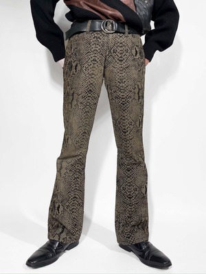 old python pattern flare pants