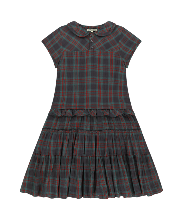 [COYSEIO] RAW EDGE CHECK ONE PIECE PURPLE 正規品 韓国ブランド 韓国通販 韓国代行 韓国ファッション コイセイオ 日本 店舗