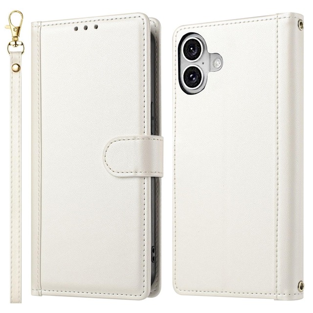 適用 iPhone 16 ケース 手帳型 ストラップ付き 【 Xungoujp CASE カード入れ 】 アイホン16 スマホケース 手帳 いphone16 カバー ベルト付き スタンド機能 携帯カバー ベージュ