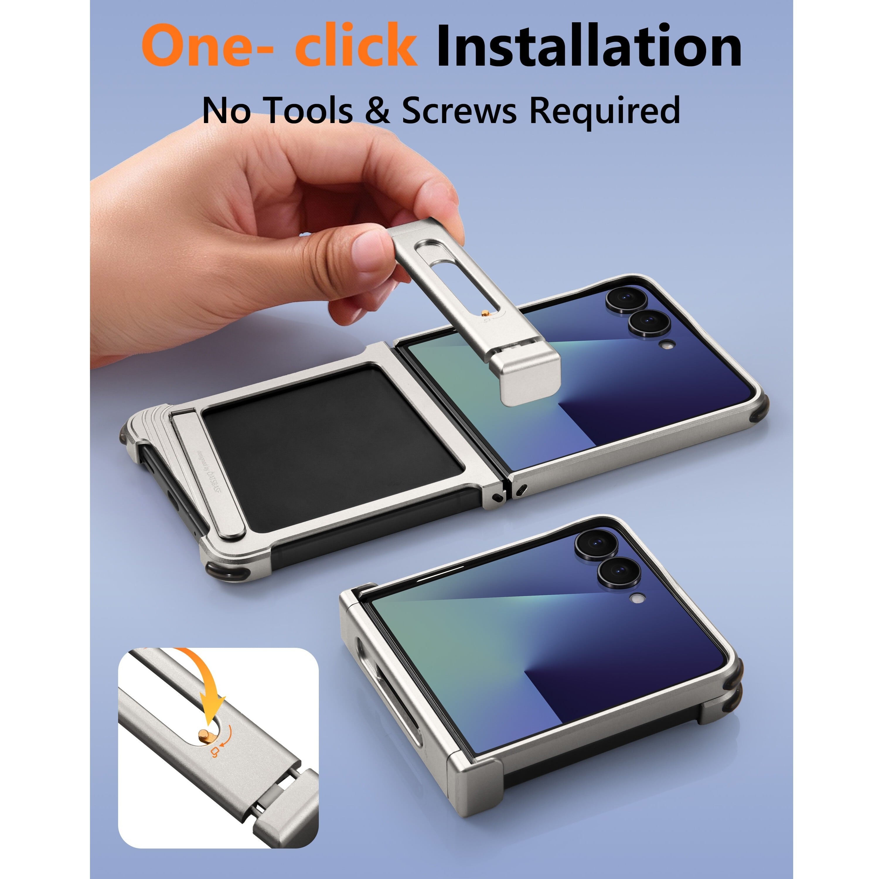 ◇Galaxy Z Flip 7◇ Stick Stand Aluminum Bumper Phone Case
