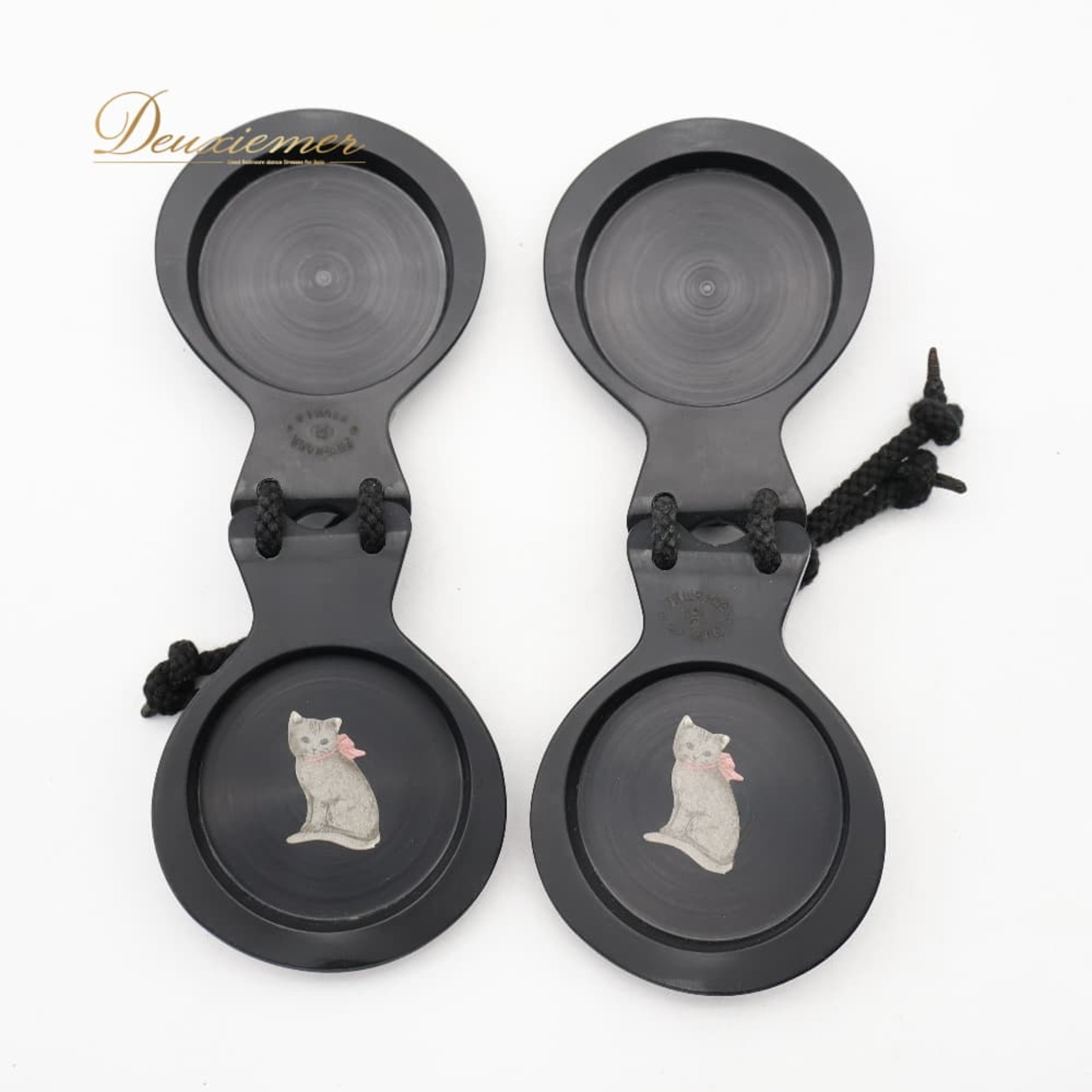 フラメンコ 小物 CASTANUELAS DEL SUR パリージョ カスタネット ブラック系 楽器 小物 ペア 両手 黒 赤 ケース ケース付き 花柄 練習 レッスン ステージ イベント 艶 光沢 無地 シンプル おしゃれ レッド系