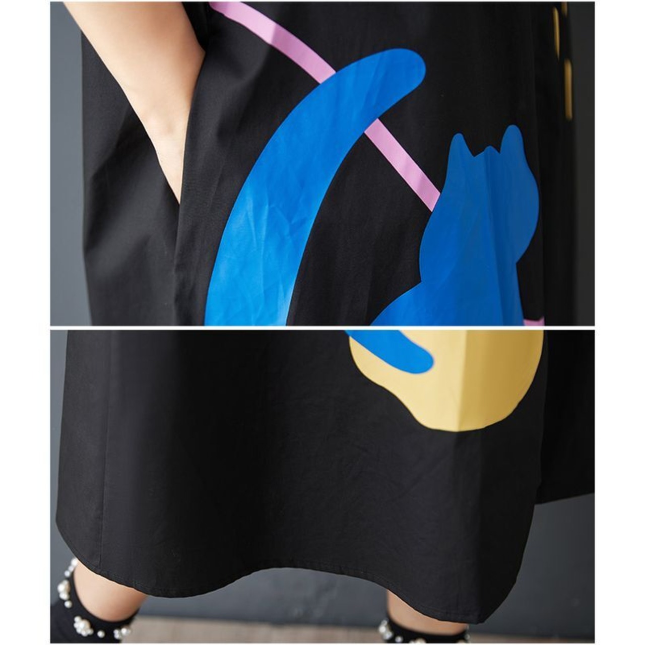 アート柄 シャツワンピース  30217